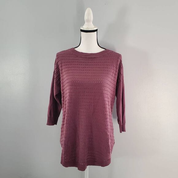 Soho New York & Company Jeans Lightweight Purple Knit Sweater Size S - Picture 1 of 11
